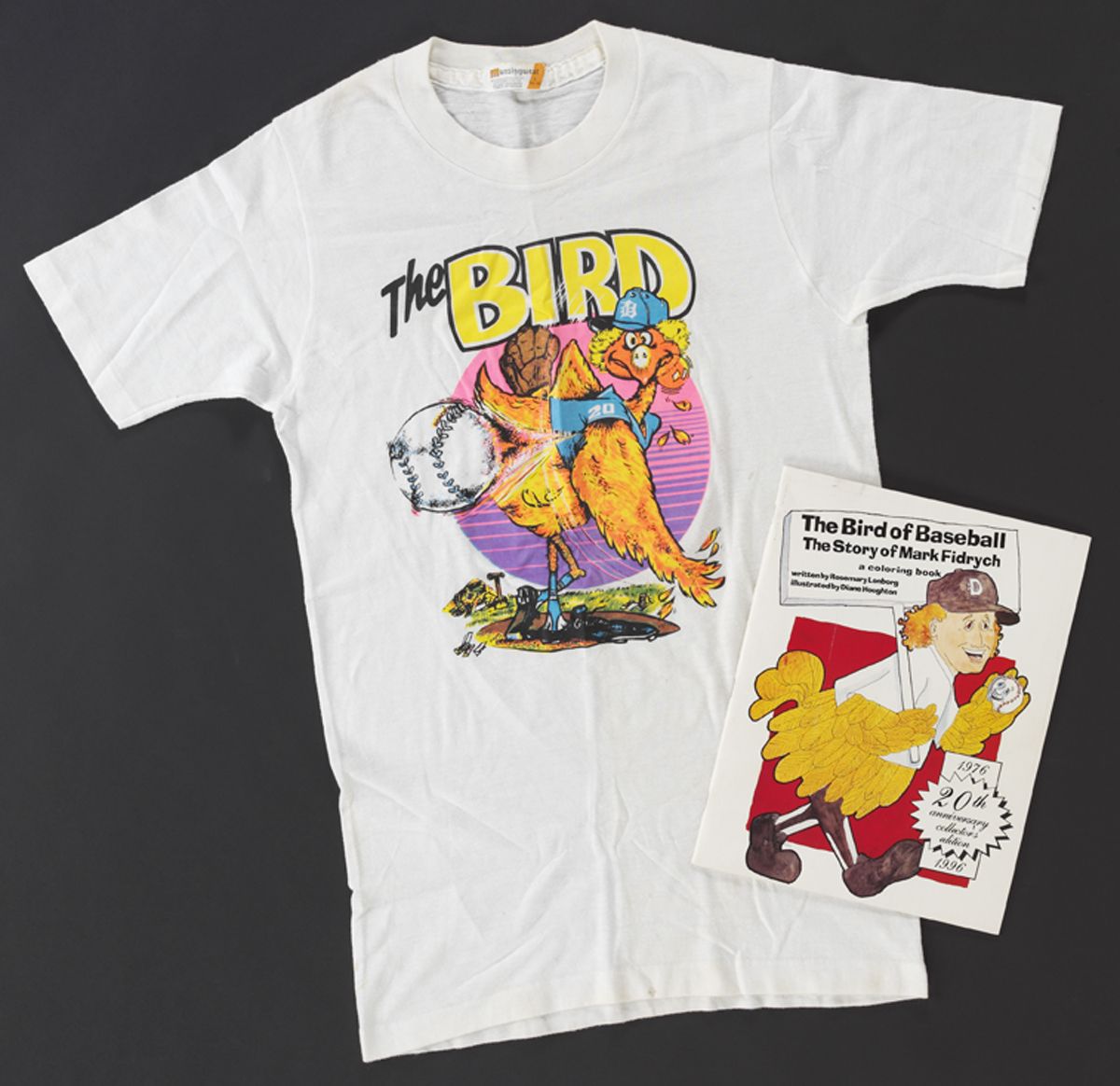 Lot Detail - Mark Fidrych Signed Coloring Book Plus 1976 T-Shirt