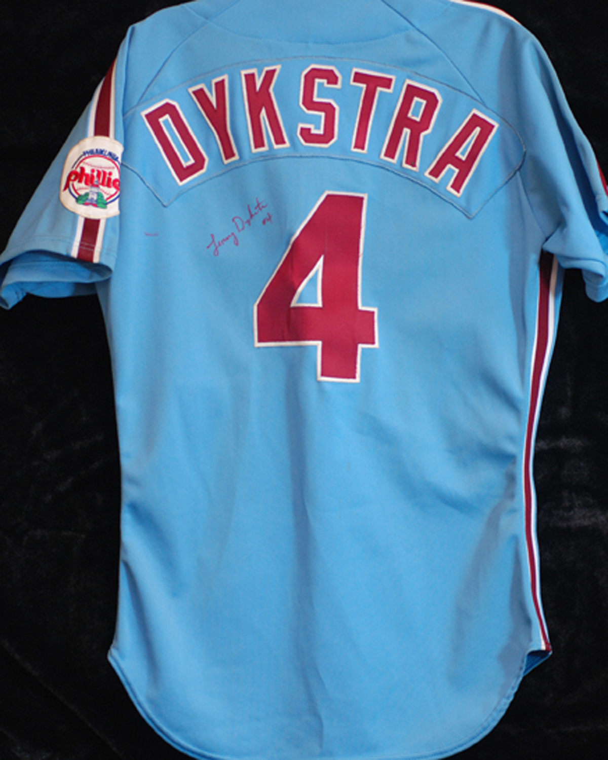 Lenny Dykstra Signed Custom Phillies Jersey w/JSA Authentication