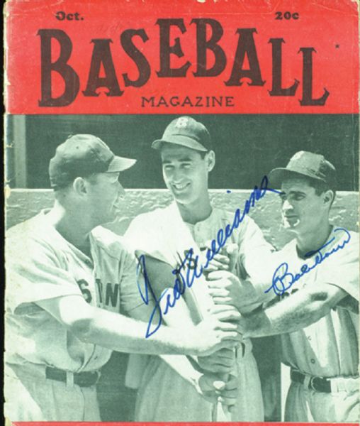 Ted Williams, Bobby Doerr Signed Baseball Magazine