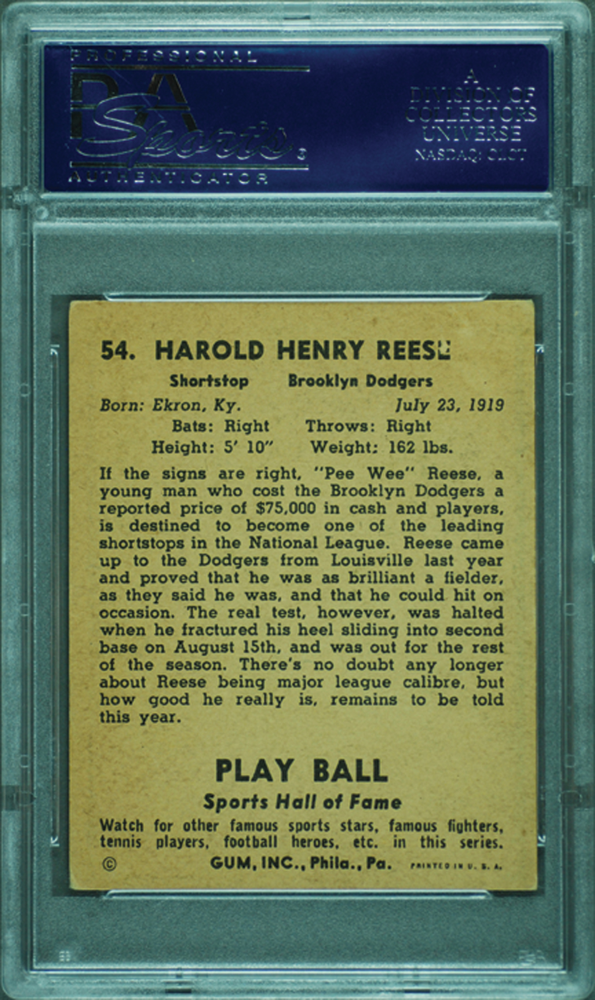 1941 Play Ball Pee Wee Reese