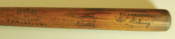 1930s Folk Art Hanna Mfg. Co. Bat with Ruth, Cobb, Foxx, Gehrig Burned-in Signatures