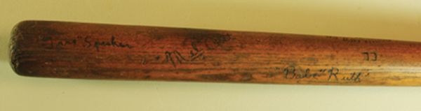 1930s Folk Art Hanna Mfg. Co. Bat with Ruth, Cobb, Foxx, Gehrig Burned-in Signatures