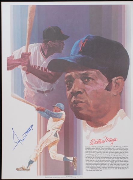 1977 Coca-Cola Baseball Greats Poster Set (4) Signed by Mays and Musial