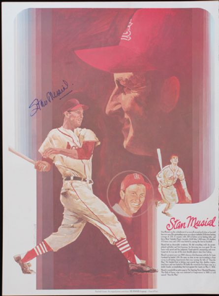 1977 Coca-Cola Baseball Greats Poster Set (4) Signed by Mays and Musial