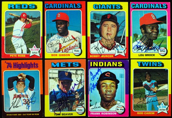 1975 Topps Baseball Signed Near-Complete Set (622/660)