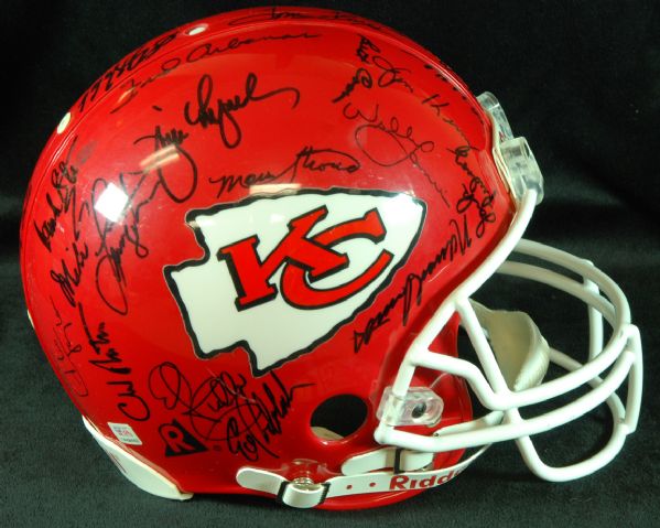 1969 Kansas City Chiefs Super Bowl IV Team-Signed Helmet (35 Signatures) (PSA/DNA)
