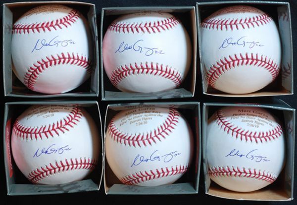 Matt Garza Signed 'No-Hitter' Baseballs lot of 6