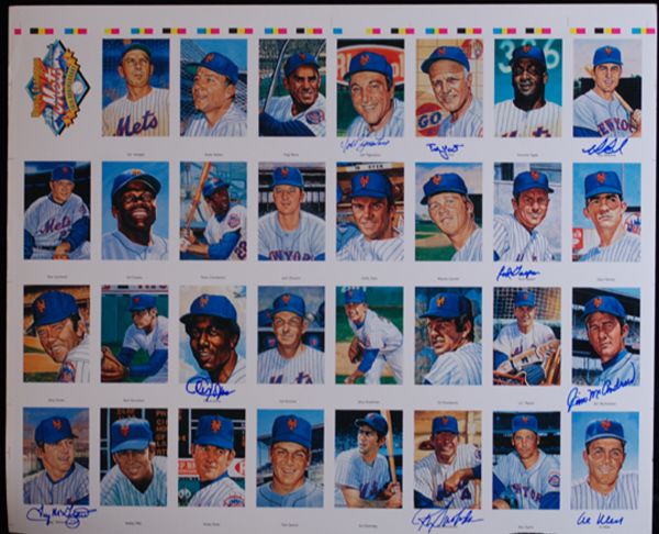 1969 Mets 25th Reunion Signed Sheets lot of 25 (McGraw)