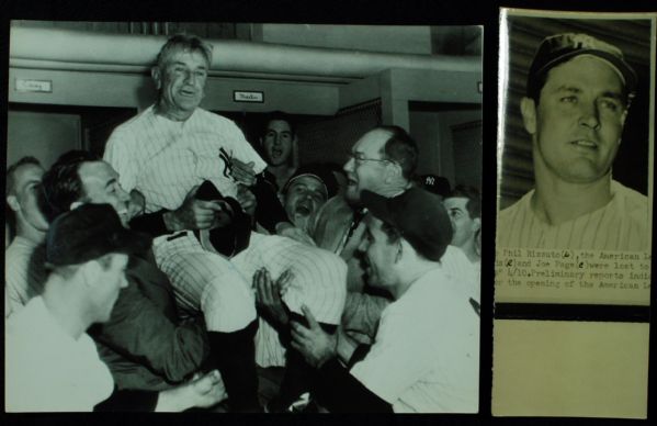 New York Yankees Original Wire Photos (7) with Mickey Mantle, Casey Stengel
