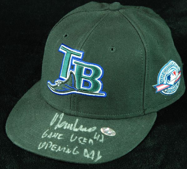 Victor Zambrano 2004 Signed Game-Used Opening Day Cap