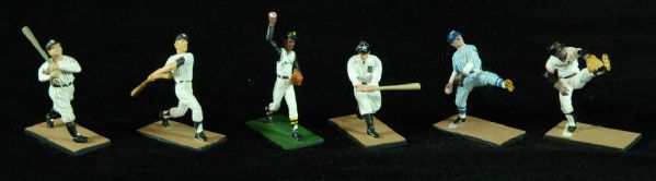 Alymer Lead Baseball Figurines with Cobb, Clemente and Babe Ruth (6)