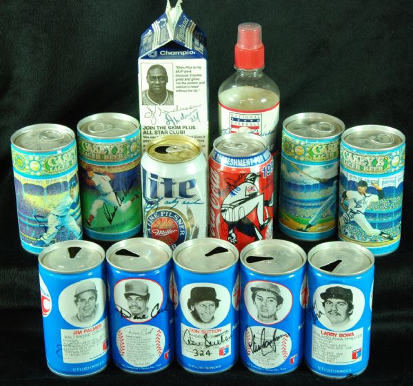 HOFer & Stars Signed Drink Containers (11) with Killebrew, Ashburn, Ford, Snider