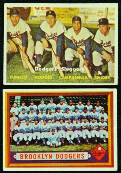 1957 Topps Dodgers Sluggers & Dodgers Team Card (2)