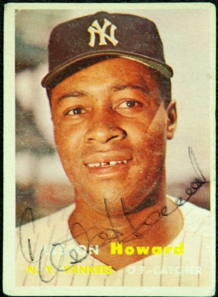 Elston Howard Signed 1957 Topps Card (PSA/DNA)