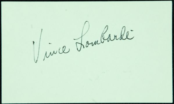 Vince Lombardi Signed 3x5 Index Card (PSA/DNA)