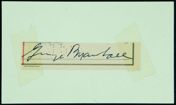 George Preston Marshall Cut Signature from Check (PSA/DNA)