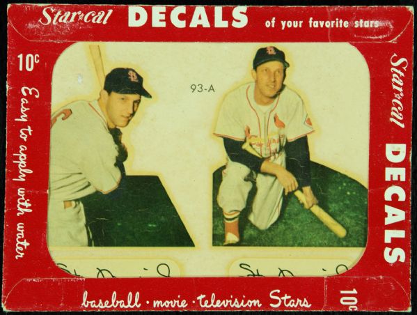 1952 Star-Cal Decals Stan Musial (93-A)