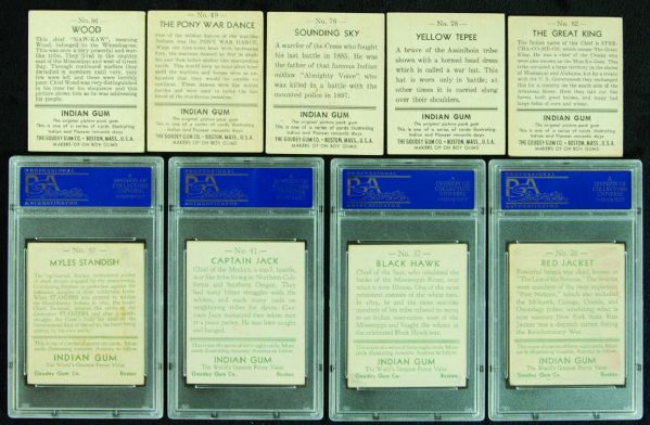 1933 Goudey Indian Gum lot of 9
