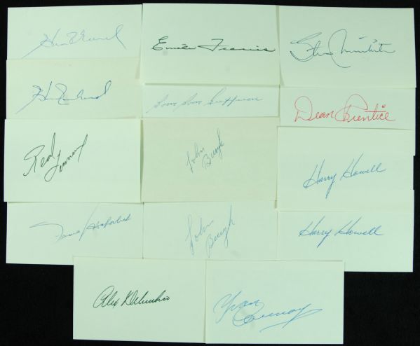 Hockey HOFers & Stars Signed Index Cards (14) with Richard, Mikita