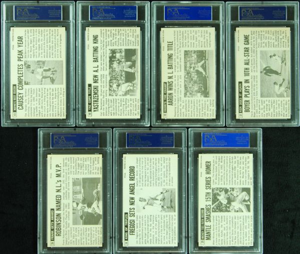 1964 Topps Giants PSA 7 Group of 7 with Mickey Mantle, Aaron