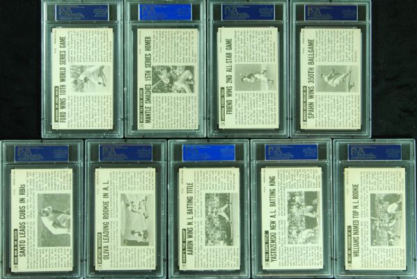 1964 Topps Giants PSA 8 Group of 9 with Mickey Mantle, Aaron