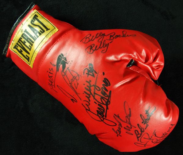 HOFer Multi-Signed Boxing Glove (9) with Alexis Arguello