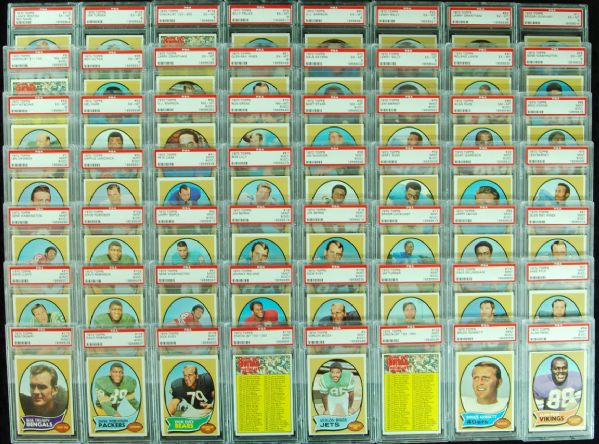 1970 Topps Football PSA-Graded lot of 56 with Starr, Sayers, Simpson, etc.