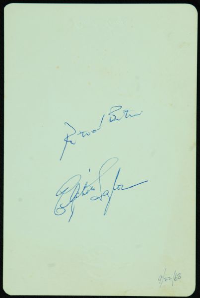 Richard Burton & Elizabeth Taylor Signed Airline Menu (PSA/DNA)