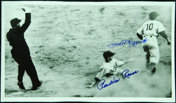Pee Wee Reese & Phil Rizzuto Signed 14x8.25 Photo