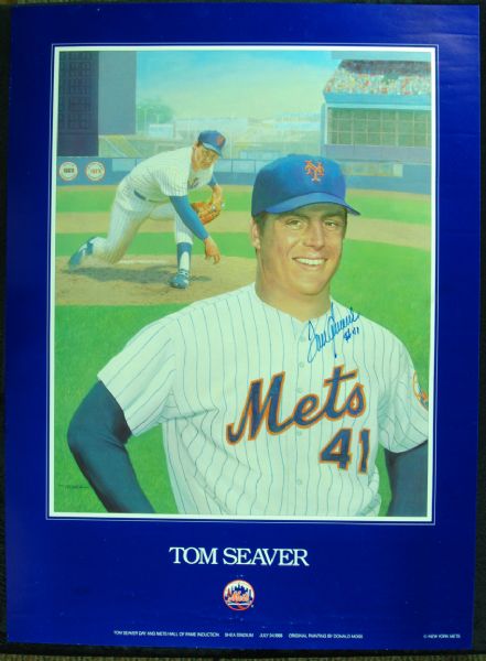 Tom Seaver Signed Game-Only Issued Poster
