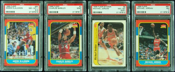 1986-87 Fleer Basketball Complete Set Plus Stickers (143)