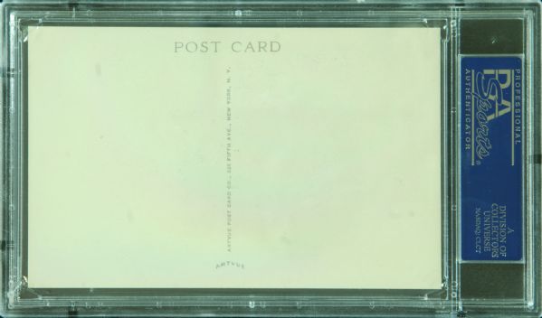 Carl Hubbell Signed B&W HOF Plaque Postcard (PSA/DNA)