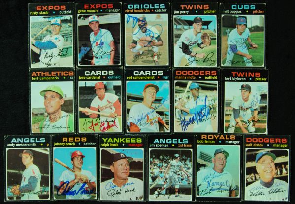 1971 Topps Baseball Autographed Group of (168)