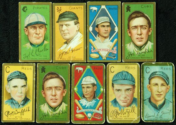 1911 T205 Gold Border Hall of Famers and Stars Lot of (9)
