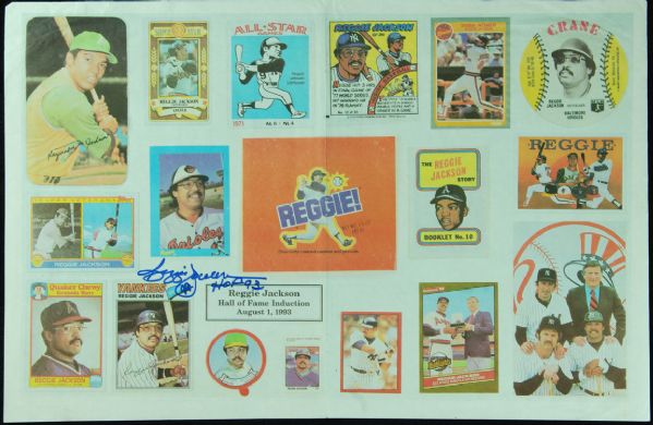 Reggie Jackson Signed Baseball Card Hobby News HOF Poster