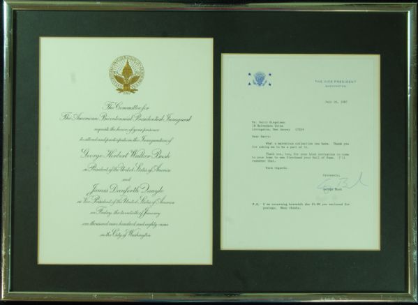 George Bush Signed Letter (as VP) with Presidential Inaugural Invitation