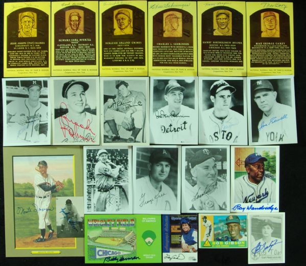 HOFers Signed Baseball Cards/Photos lot of 22