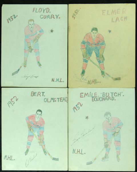 Signed Original Artwork Pages from 1952 (8 different) with HOFers (PSA/DNA)
