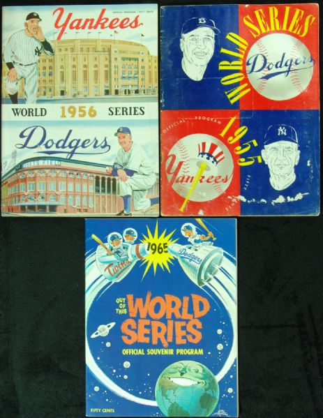 1955, 1956 & 1965 World Series Programs (3)