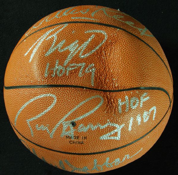 NBA Hall of Famer Multi-Signed Basketball (6) with Abdul-Jabbar, Reed, Frazier