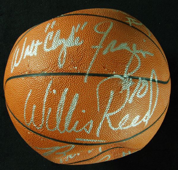 NBA Hall of Famer Multi-Signed Basketball (6) with Abdul-Jabbar, Reed, Frazier