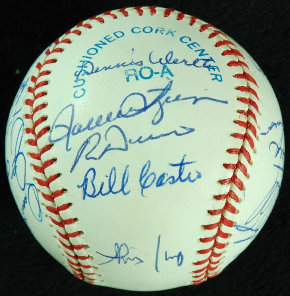 1981 Yankees & Brewers Multi-Signed Division Series Game-used Baseball (22 Signatures)