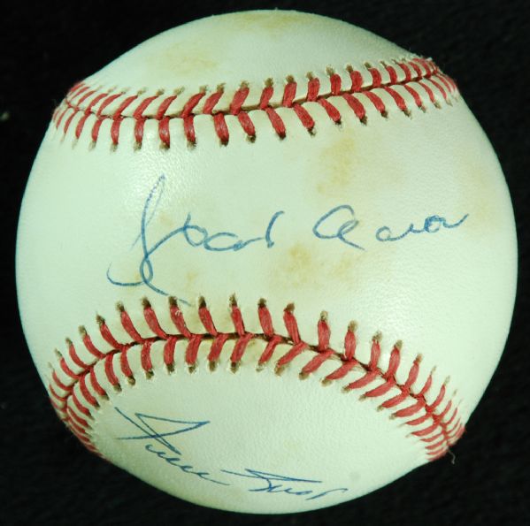 Hank Aaron & Willie Mays Signed ONL Baseball (PSA/DNA)