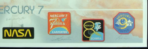 Mercury 7 Multi-Signed 25x35 Lithograph (7 Signatures) 168/1500