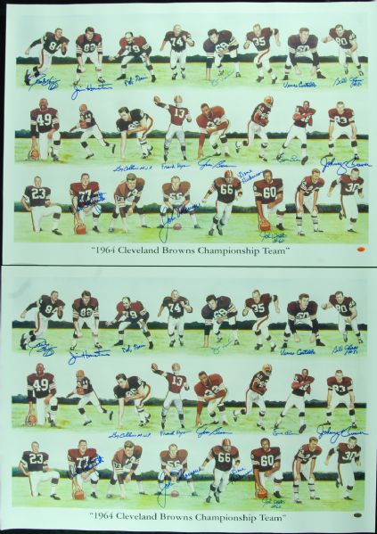1964 Cleveland Browns Team-Signed Certificates (2) with Jim Brown, Hickerson