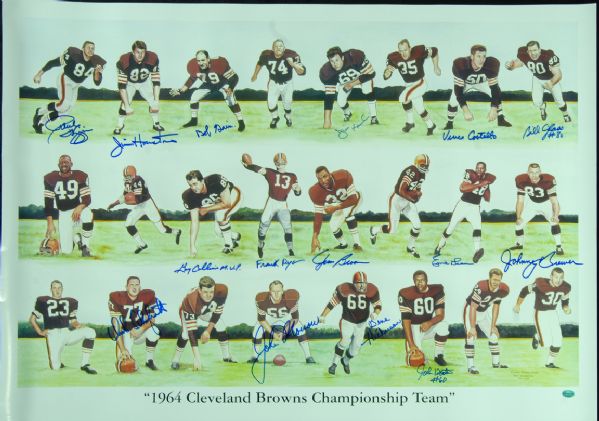 1964 Cleveland Browns Team-Signed Certificates (2) with Jim Brown, Hickerson