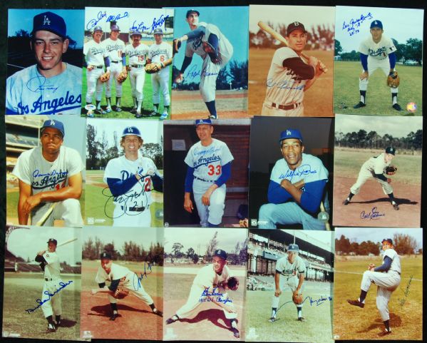 Brooklyn Dodgers Signed 8x10 Photos (16) with Snider