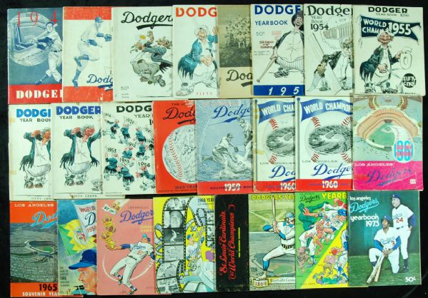 1949-1973 Brooklyn & Los Angeles Dodgers Yearbooks (24)