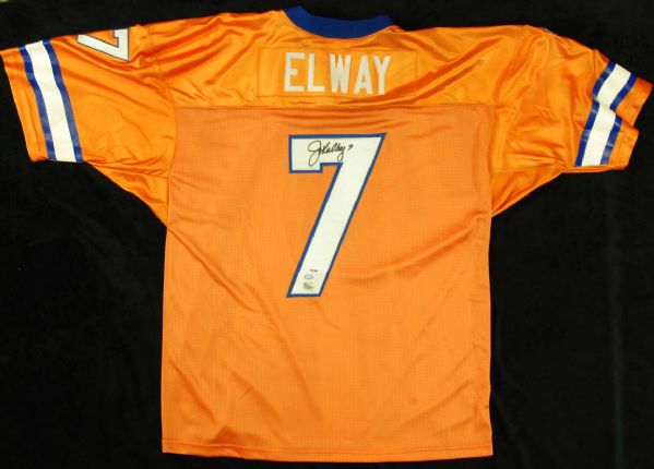 John Elway Signed Orange Broncos Throwback Jersey (PSA/DNA)