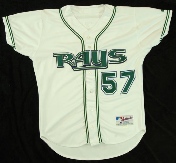 Scott Kazmir 2004 Signed Game-Used Tampa Devil Rays Rookie Jersey